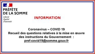 Coronavirus-Covid 19 : Mise en place d'une adresse mel pour répondre à vos questions